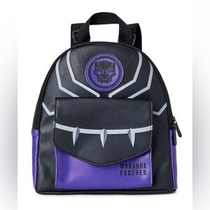 Marvel Disney Black Panther Mini Backpack Wakanda Forever Faux Leather Purple